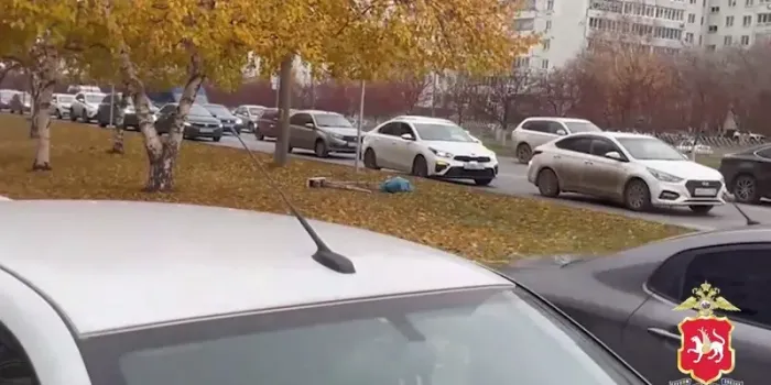 В Челнах мужчина на «Ладе» сбил дорожную камеру и закрылся в машине