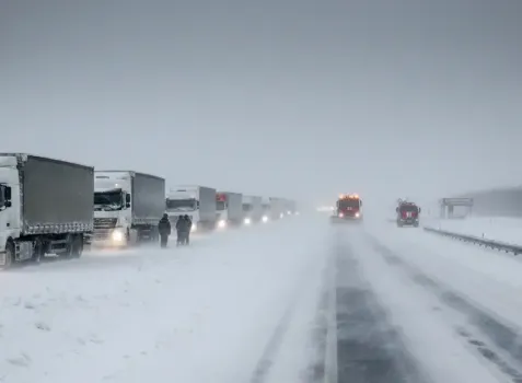 На трассе М-5 в Татарстане ввели ограничения из-за непогоды