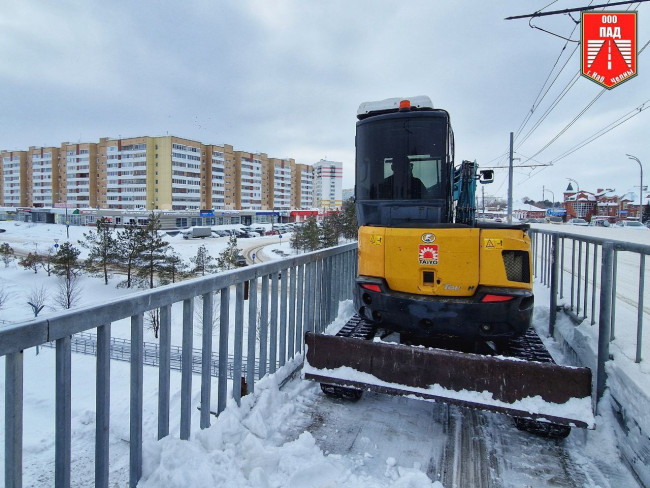 Мини-экскаватор Kubota впервые использован для уборки снега в Набережных Челнах