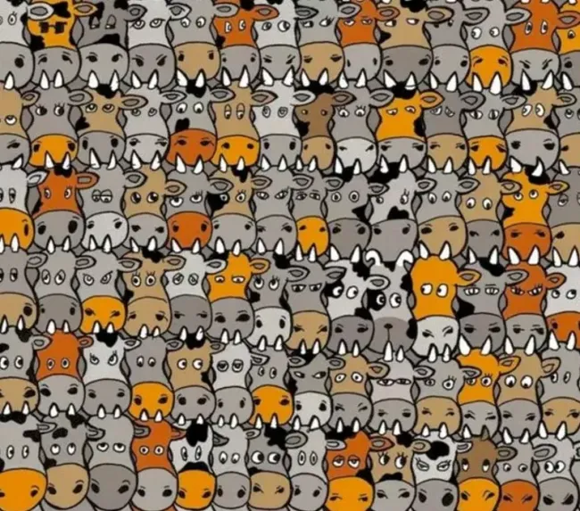 Проверьте свою внимательность: найдите собаку среди коров за 7 секунд!