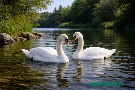 Лебеди вернулись в Челны: пара обосновалась у водоёма СНТ &laquo;Ивушка&raquo;