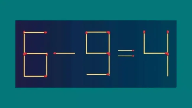 Переставьте спичку и решите головоломку: как исправить равенство 6 &mdash; 9 = 4