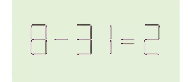 Исправьте ошибку в математическом равенстве за 17 секунд, переставив одну спичку