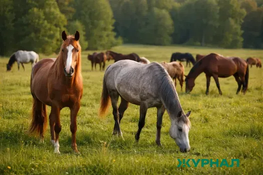 В Набережных Челнах прямо по дороге бегал конь